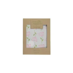 Lençol de berço de algodão orgânico Hudson Baby, flor