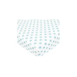 Lençol de berço de algodão percal americano para bebê, bolinhas azuis
