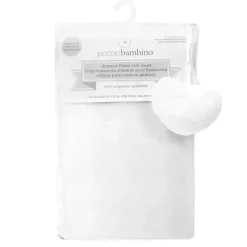 Lençol de berço de camurça de bolso profundo de luxo Piccolo Bambino em vinil - branco