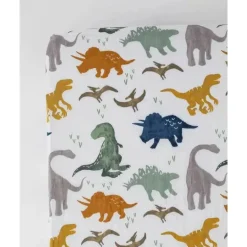 Lençol de berço de musselina de algodão unicórnio - Dino Friends