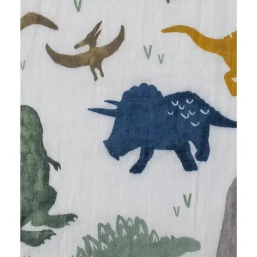 Lençol de berço de musselina de algodão unicórnio - Dino Friends