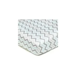 Lençol de berço percal da American Baby Company Zig-Zag cinza/azul