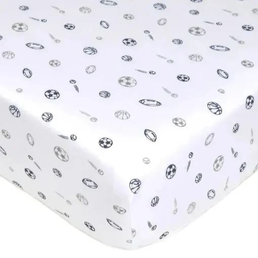 Lençol de berço tricotado 100% algodão estampado American Baby, cinza esportivo