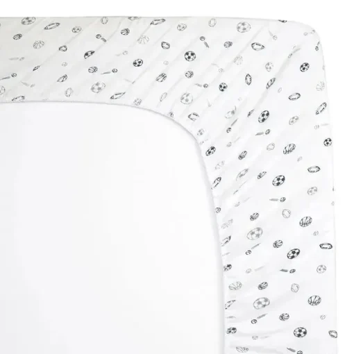 Lençol de berço tricotado 100% algodão estampado American Baby, cinza esportivo