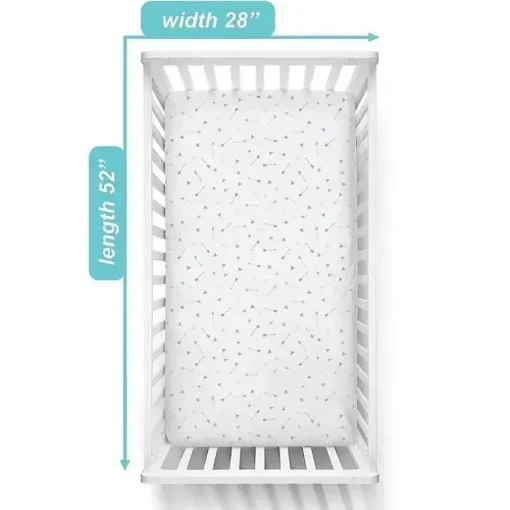 Lençol de berço tricotado 100% algodão estampado American Baby, setas azuis