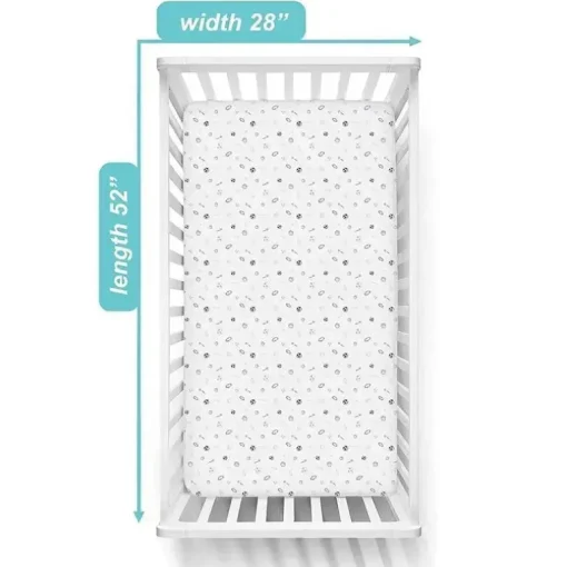 Lençol de berço tricotado 100% algodão estampado American Baby, cinza esportivo