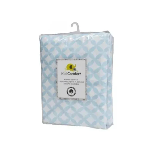 Lençol para berço de algodão KidiComfort, Blue Diamond
