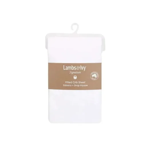 Lençol para berço de cordeiros e hera branco