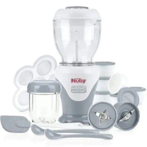 Liquidificador Nuby Garden Fresh Mighty, Máquina de Comida para Bebê - Cinza Frio