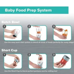 Liquidificador Nuby Garden Fresh Mighty, Máquina de Comida para Bebê - Cinza Frio