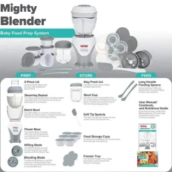 Liquidificador Nuby Garden Fresh Mighty, Máquina de Comida para Bebê - Cinza Frio