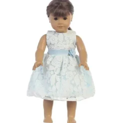 Lito - Baby Dolls Vestido de tule com design floral, azul