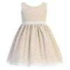 Lito - Bebés Meninas Caqui Algodão Chambray Bolinhas