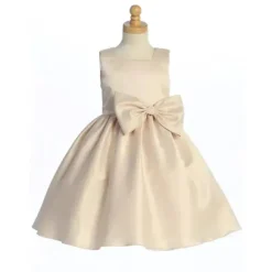 Lito - Vestido de Cetim Menina com Laço Chardoney