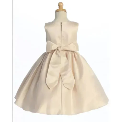 Lito - Vestido de Cetim Menina com Laço Chardoney