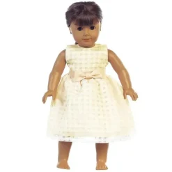 Lito - Vestido de organza com vestido de bonecas Burnout Squares, amarelo