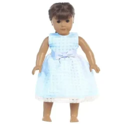 Lito - Vestido Organza Com Quadrados Burnout, Vestido Bonecas Azul