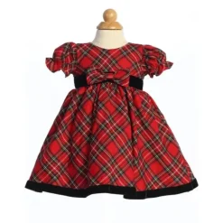 Lito - Vestido Xadrez de Natal Vermelho, Verde e Preto
