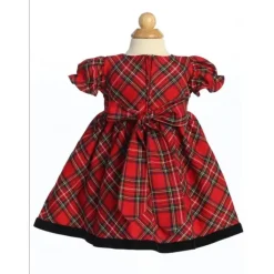 Lito - Vestido Xadrez de Natal Vermelho, Verde e Preto