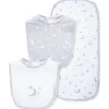 Little Me - babador Moon&amp;Stars, cinza