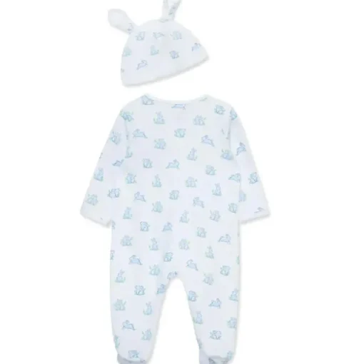Little Me - Baby Boy Blue Bunny Footie & Hat