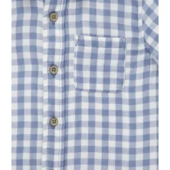 Little Me - Baby Boy Check Woven Short Set, Blue
