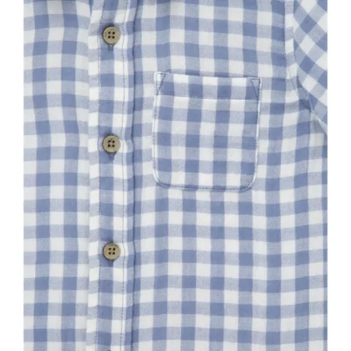 Little Me - Baby Boy Check Woven Short Set, Blue