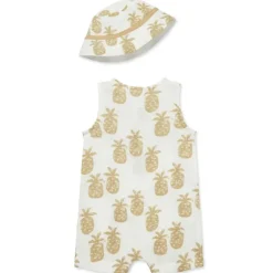Little Me - Baby Boy Pineapple Romper Hat, Tan