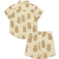 Little Me - Baby Boy Pineapple Woven Short Set, Tan