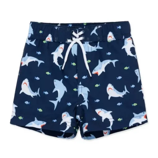 Little Me - Baby Boy Shark Swim Trunks Blue