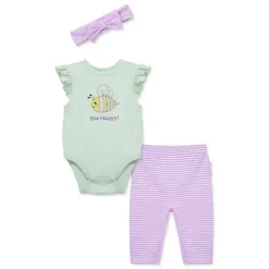 Little Me - Baby Girl Bee Happy Bsuit Pant
