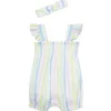 Little Me - Baby Girl Candy Stripe Bubble, Multicolor