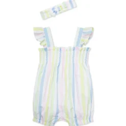 Little Me - Baby Girl Candy Stripe Bubble, Multicolor