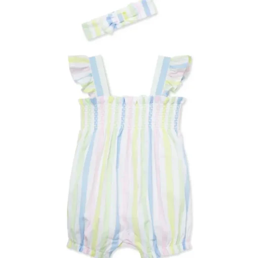Little Me - Baby Girl Candy Stripe Bubble, Multicolor
