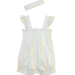 Little Me - Baby Girl Candy Stripe Bubble, Multicolor