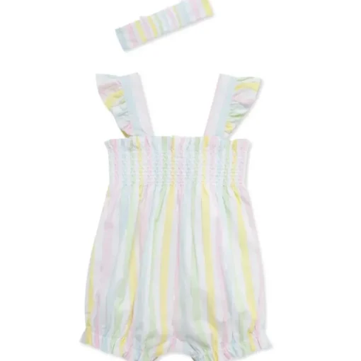 Little Me - Baby Girl Candy Stripe Bubble, Multicolor