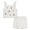 Little Me - Baby Girl Cherry Pointelle Knit Set, Ivory