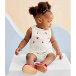 Little Me - Baby Girl Cherry Pointelle Knit Set, Ivory