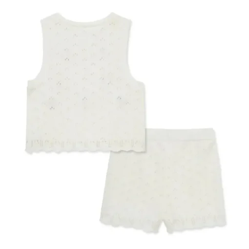 Little Me - Baby Girl Cherry Pointelle Set, Ivory