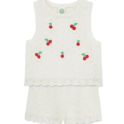 Little Me - Baby Girl Cherry Pointelle Set, Ivory
