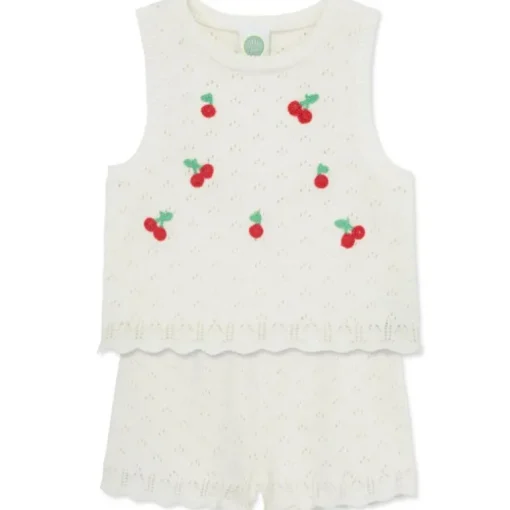 Little Me - Baby Girl Cherry Pointelle Set, Ivory