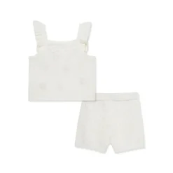 Little Me - Baby Girl Cherry Pointelle Knit Set, Ivory