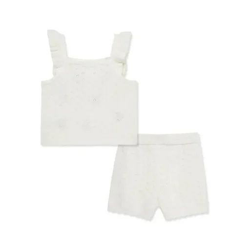 Little Me - Baby Girl Cherry Pointelle Knit Set, Ivory