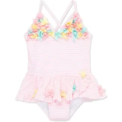 Little Me - Baby Girl 3D Multi 1-Piece Swimsuit