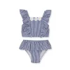 Little Me - Baby Girl Daisy Maiô Listrado Azul