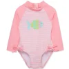 Little Me - Baby Girl Fish 1-Piece Rashguard Swimsuit