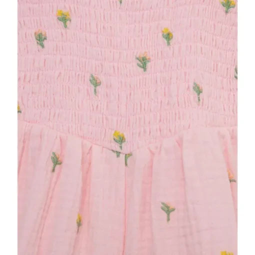 Little Me - Baby Girl Floral Schiffli Woven Romper Pink