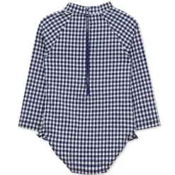 Little Me - Baby Girl Gingham 1-Piece Rashguard Swimsuit Blue