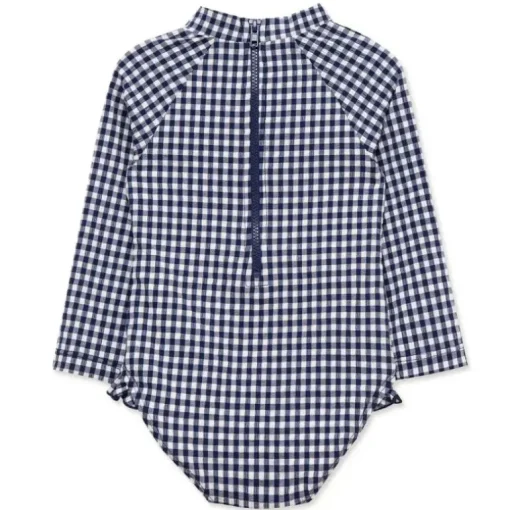 Little Me - Baby Girl Gingham 1-Piece Rashguard Swimsuit Blue