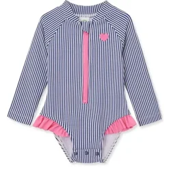 Little Me - Baby Girl Heart Rashguard Blue
